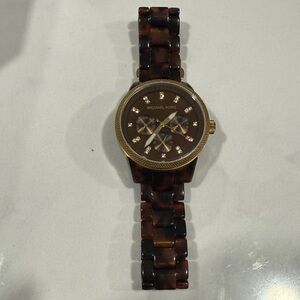 Michael Kors Jet Set MK-5038 Watch Womens 37mm Brown Tortoise 7"